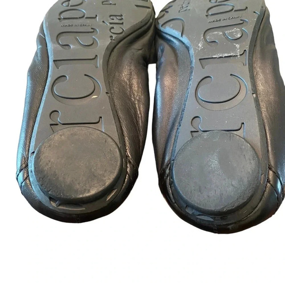 Pedro Garcia Black And Gold Ballet Leather Flats - Picture 7 of 8